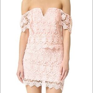 Yumi Kim Sz Sm Melody Blush Pink Lace Mini Dress Size Small Off Shoulder